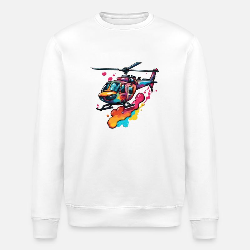 Helikopter / Hubschrauber / fliegen / Luftfahrt - Stanley/Stella Unisex Bio-Sweatshirt ROLLER - Weiß