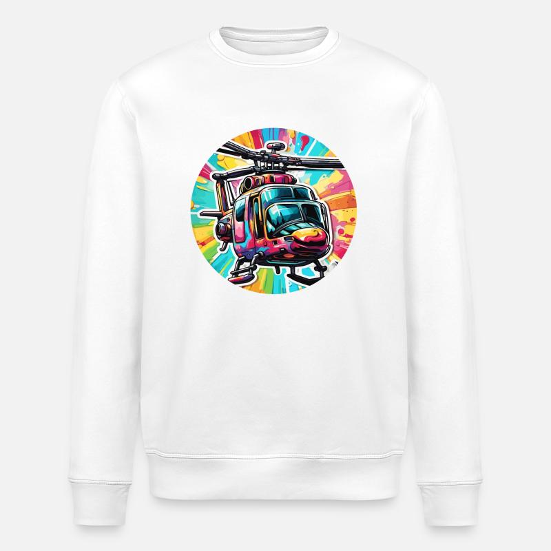 Hélicoptère / Hélicoptère / Vol / Aviation - Sweat bio ROLLER Stanley/Stella Unisexe - blanc