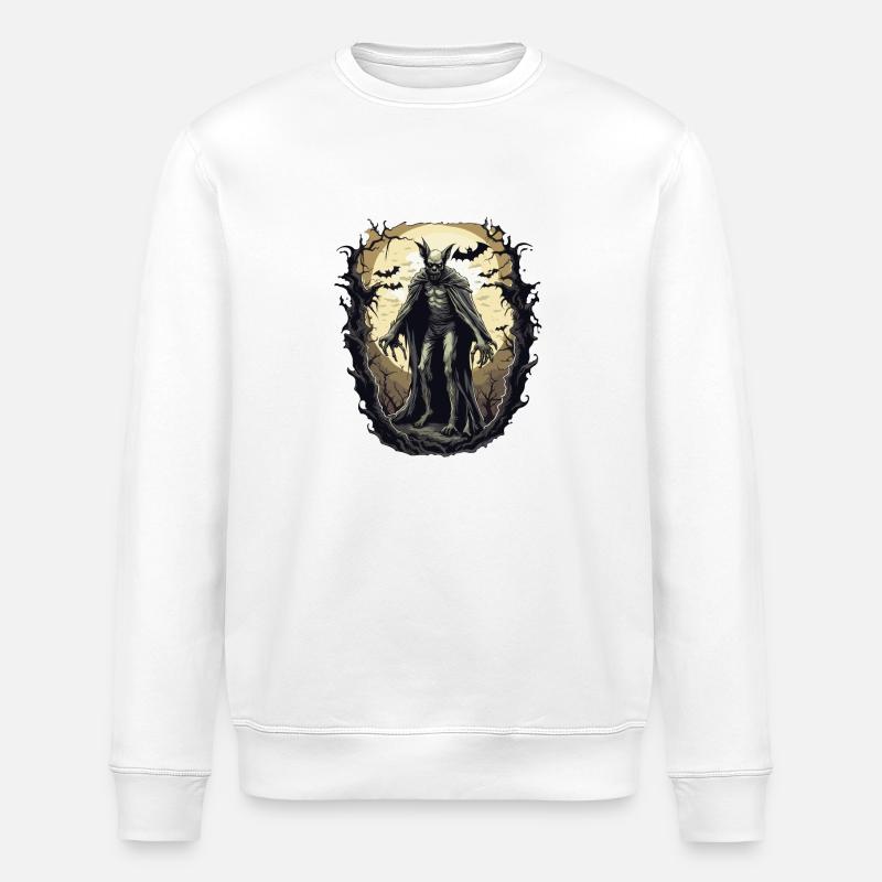 Bat / Vampire / Dracula / Animal / Halloween - Stanley/Stella ROLLER Unisex Organic Sweatshirt - white