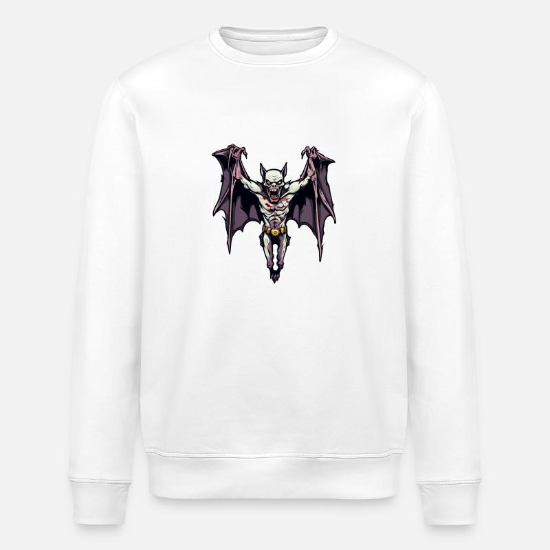 Bat / Vampire / Dracula / Animal / Halloween - Stanley/Stella ROLLER Unisex Organic Sweatshirt - white