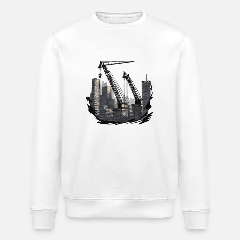 Kran / Baustelle / Seilwinde / Kransystem - Stanley/Stella Unisex Bio-Sweatshirt ROLLER - Weiß