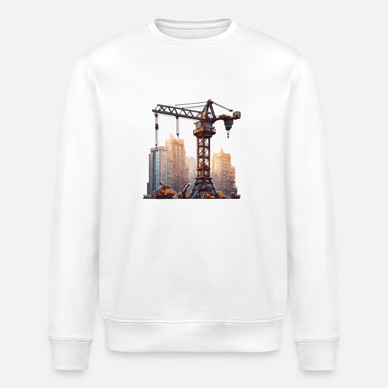 Kran / Baustelle / Seilwinde / Kransystem - Stanley/Stella Unisex Bio-Sweatshirt ROLLER - Weiß