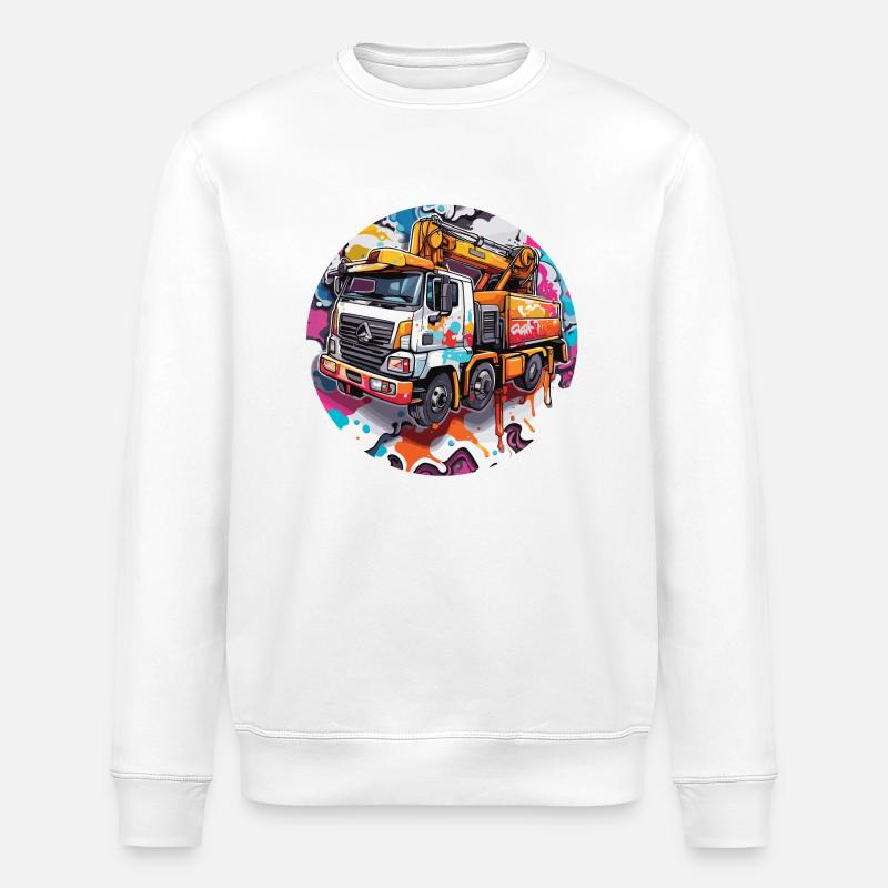 Kran / Baustelle / Seilwinde / Kransystem - Stanley/Stella Unisex Bio-Sweatshirt ROLLER - Weiß