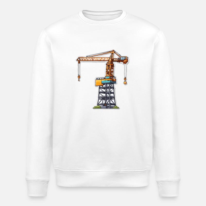 Kran / Baustelle / Seilwinde / Kransystem - Stanley/Stella Unisex Bio-Sweatshirt ROLLER - Weiß
