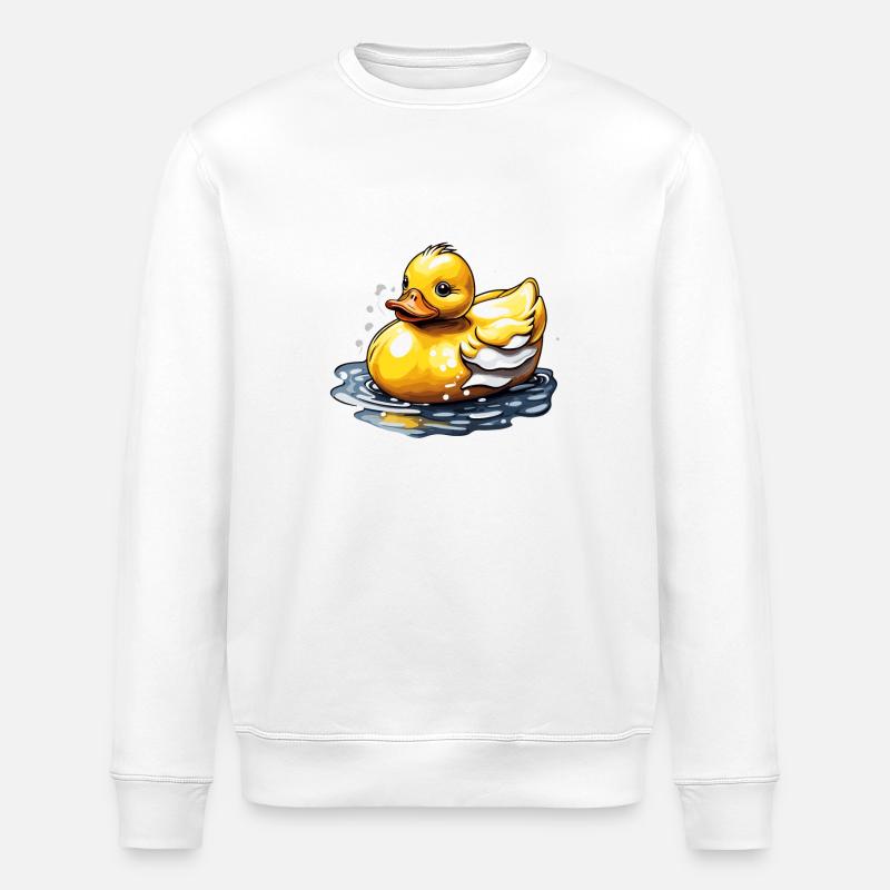 Gummiente / Badeente / Wasser / Badewanne - Stanley/Stella Unisex Bio-Sweatshirt ROLLER - Weiß