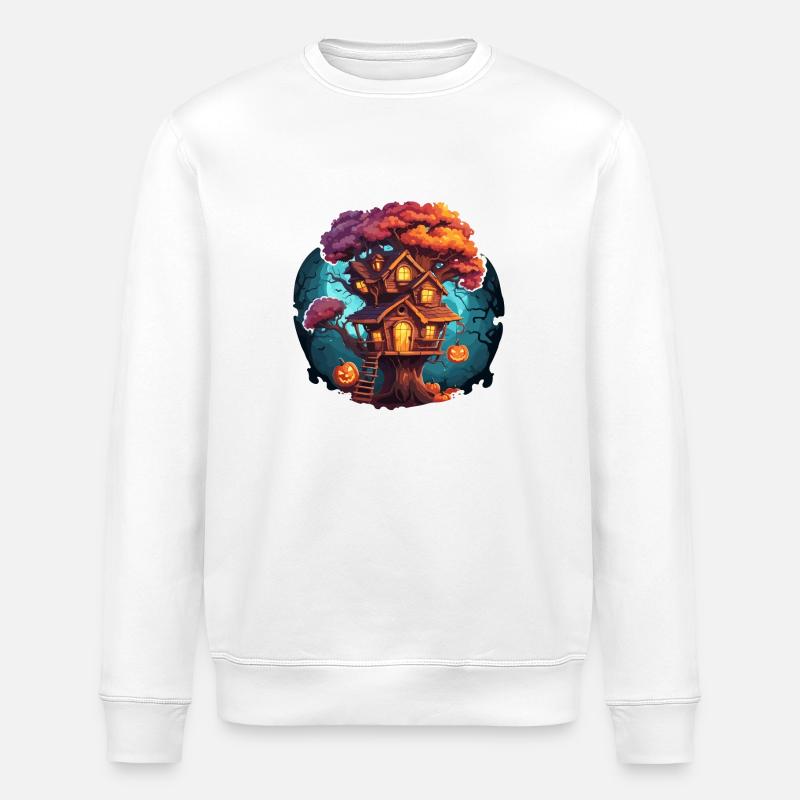 Baumhaus / Baumkrone / Baumhütte / Abenteuer - Stanley/Stella Unisex Bio-Sweatshirt ROLLER - Weiß