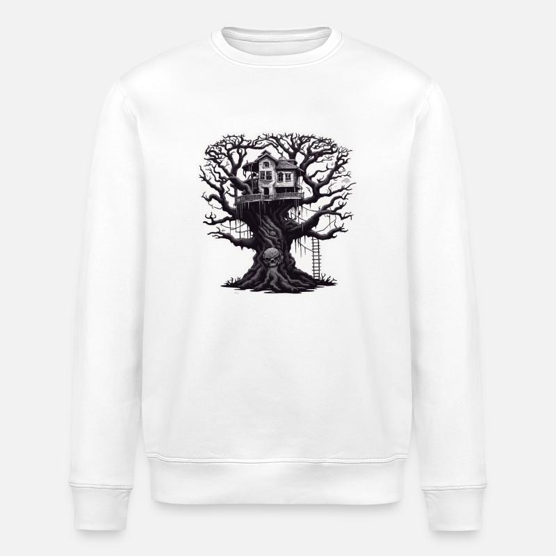 Baumhaus / Baumkrone / Baumhütte / Abenteuer - Stanley/Stella Unisex Bio-Sweatshirt ROLLER - Weiß
