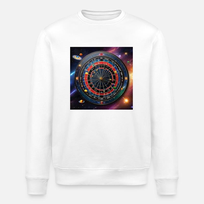 Précision astronomique - Fléchettes dans l’espace - Sweat bio ROLLER Stanley/Stella Unisexe - blanc