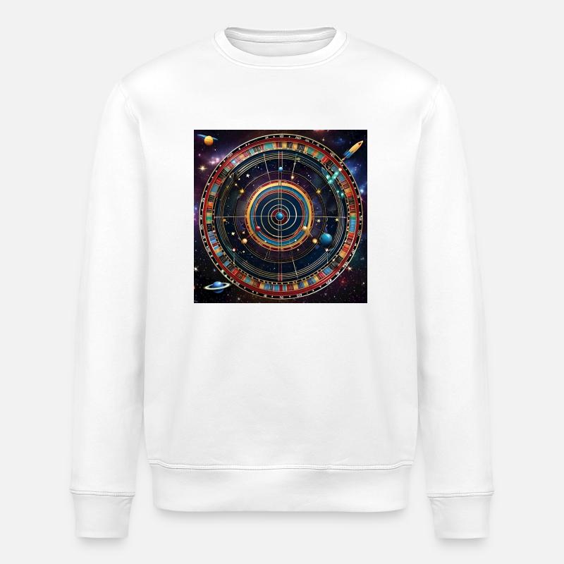 Planetare Präzision - Kosmische Dartscheibe - Stanley/Stella Unisex Bio-Sweatshirt ROLLER - Weiß