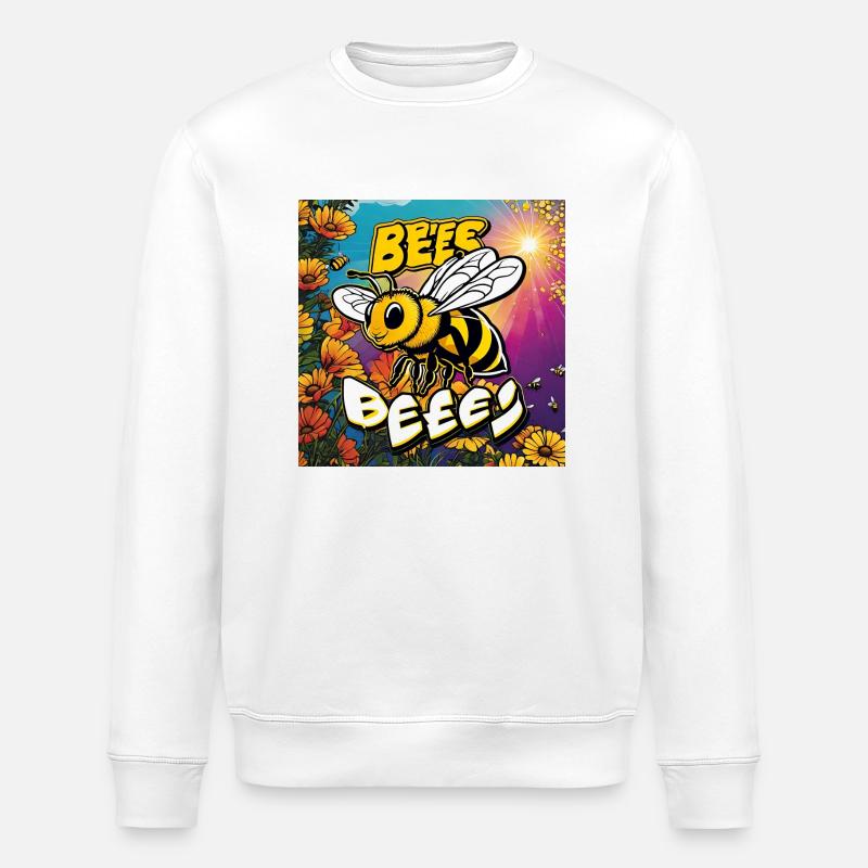 Bee Buzz - Stanley/Stella ROLLER Unisex Organic Sweatshirt - white