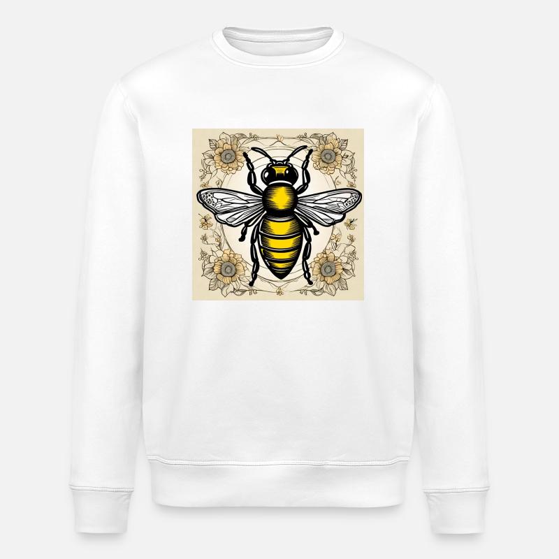 Honeybee - Stanley/Stella ROLLER Unisex Organic Sweatshirt - white