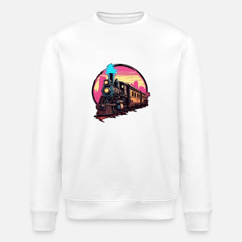 Zug / Lokomotive / Dampflok / Eisenbahn / Lock - Stanley/Stella Unisex Bio-Sweatshirt ROLLER - Weiß