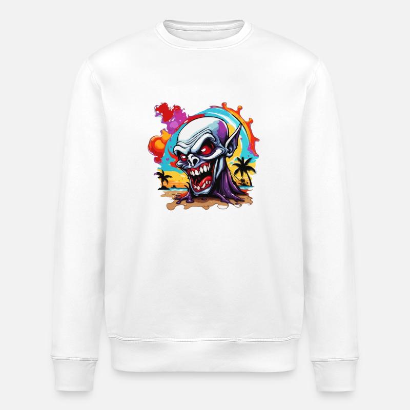 Vampir / Dracula / Blutsauger / Halloween / Mythos - Stanley/Stella Unisex Bio-Sweatshirt ROLLER - Weiß
