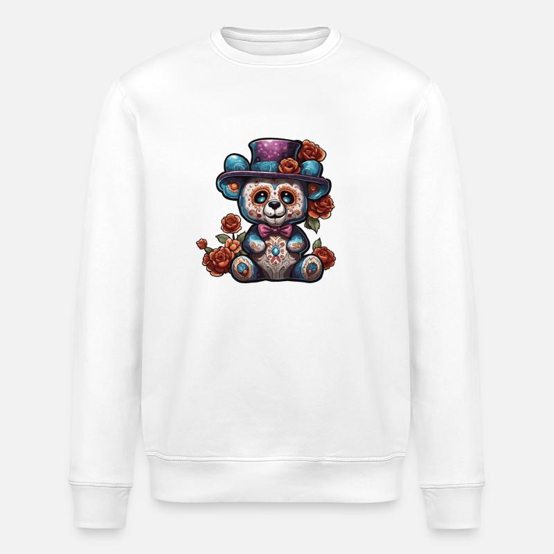 Teddybär / Kuscheltier / Stofftier / Geschenkidee - Stanley/Stella Unisex Bio-Sweatshirt ROLLER - Weiß