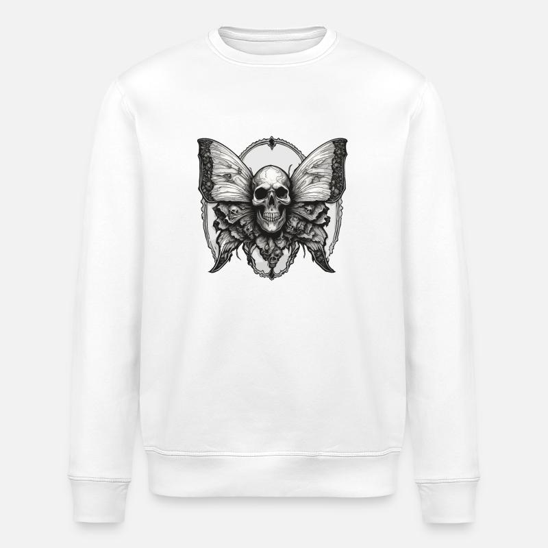 Moth / animal / insect / larva / pest - Stanley/Stella ROLLER Unisex Organic Sweatshirt - white
