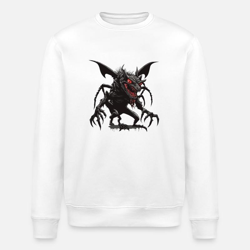 Chupacabra / Sucking Creature / Monster /Spain - Stanley/Stella ROLLER Unisex Organic Sweatshirt - white
