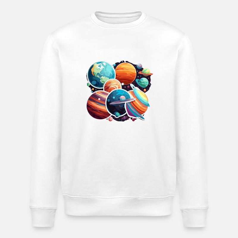 Planètes / Système solaire / Espace / Galaxie - Sweat bio ROLLER Stanley/Stella Unisexe - blanc