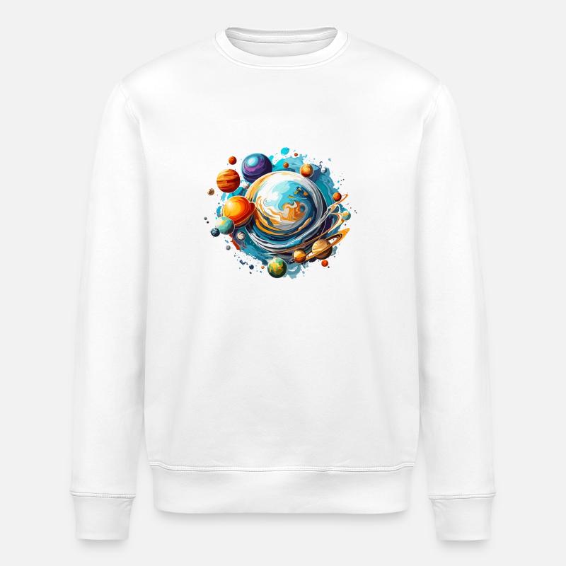 Planètes / Système solaire / Espace / Galaxie - Sweat bio ROLLER Stanley/Stella Unisexe - blanc