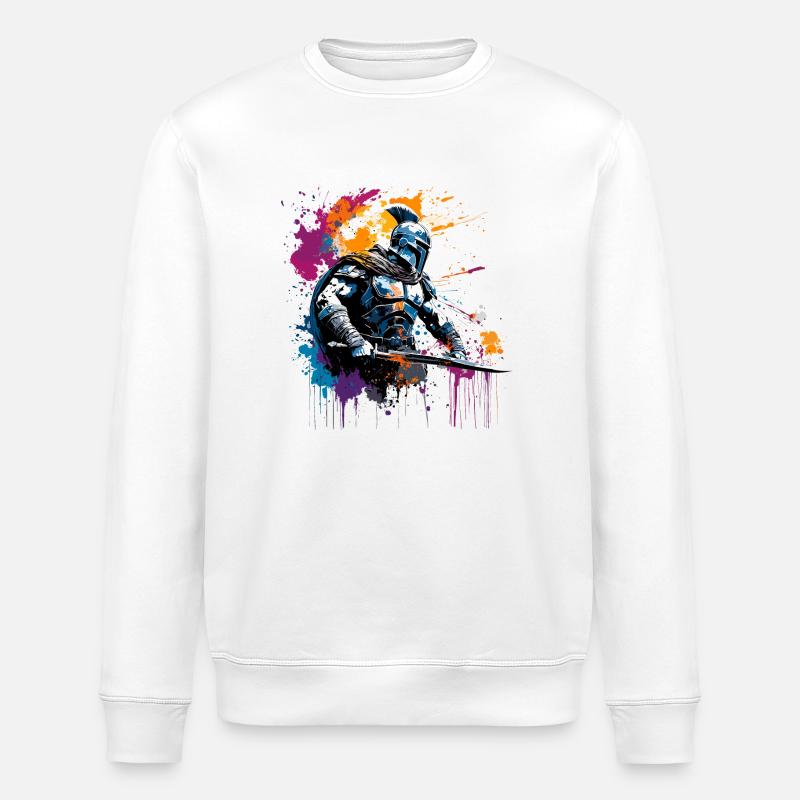Spartiate / Guerrier / Combattant / Ancien / Sparte - Sweat bio ROLLER Stanley/Stella Unisexe - blanc