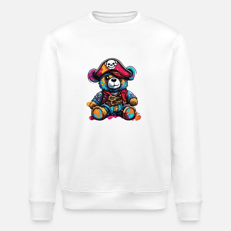 Teddybär / Kuscheltier / Stofftier / Geschenkidee - Stanley/Stella Unisex Bio-Sweatshirt ROLLER - Weiß