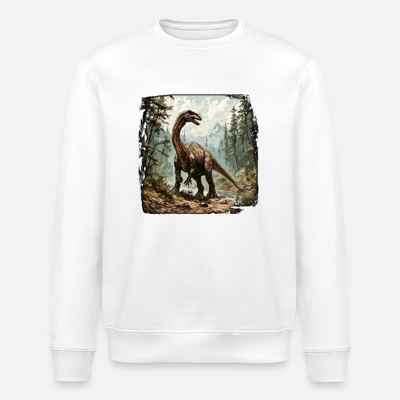 Dinosaurier / Tier / Urzeit / Reptil / Jungs - Stanley/Stella Unisex Bio-Sweatshirt ROLLER - Weiß