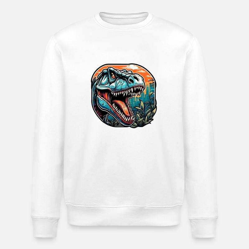 Dinosaurier / Tier / Urzeit / Reptil / Jungs - Stanley/Stella Unisex Bio-Sweatshirt ROLLER - Weiß
