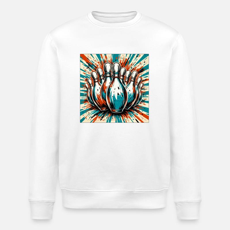 Bowling / Quilles / Bowling / Pin / Strike - Sweat bio ROLLER Stanley/Stella Unisexe - blanc