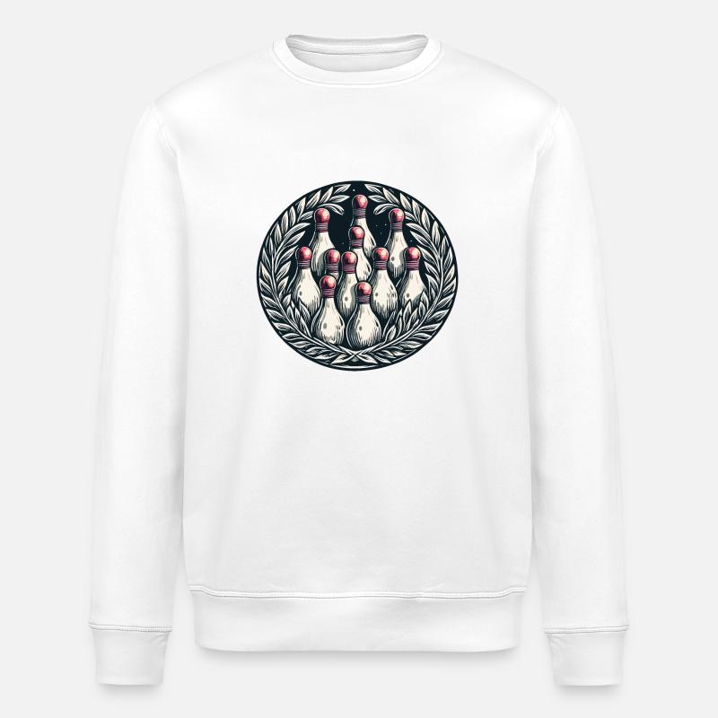 Bowling / Kegeln / Bowlingbahn / Pin / Strike - Stanley/Stella Unisex Bio-Sweatshirt ROLLER - Weiß