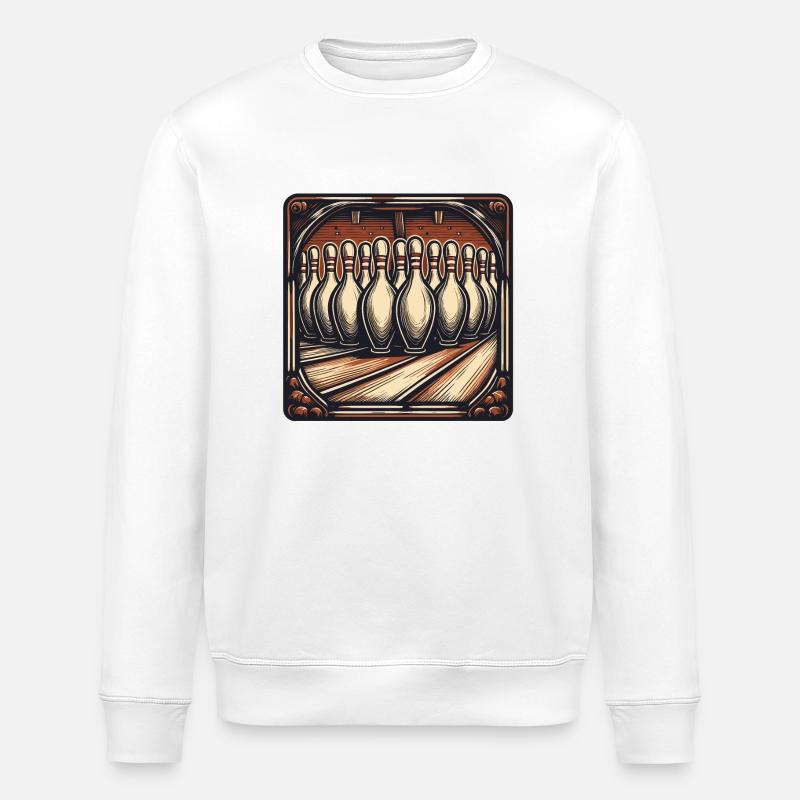 Bowling / Kegeln / Bowlingbahn / Pin / Strike - Stanley/Stella Unisex Bio-Sweatshirt ROLLER - Weiß