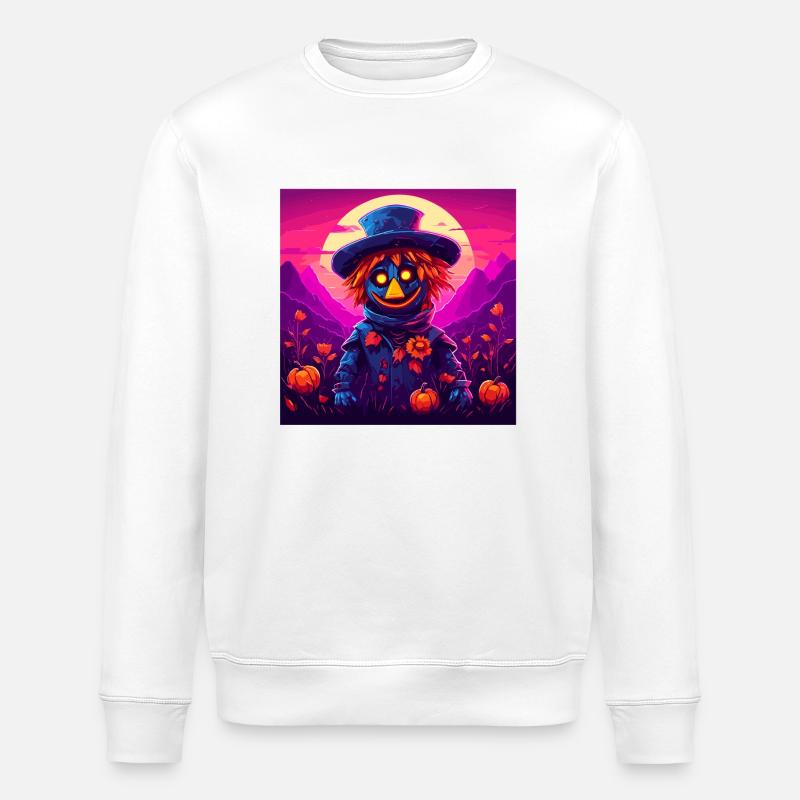 Vogelscheuche / Erntehelfer / Maisfeld / Feld - Stanley/Stella Unisex Bio-Sweatshirt ROLLER - Weiß