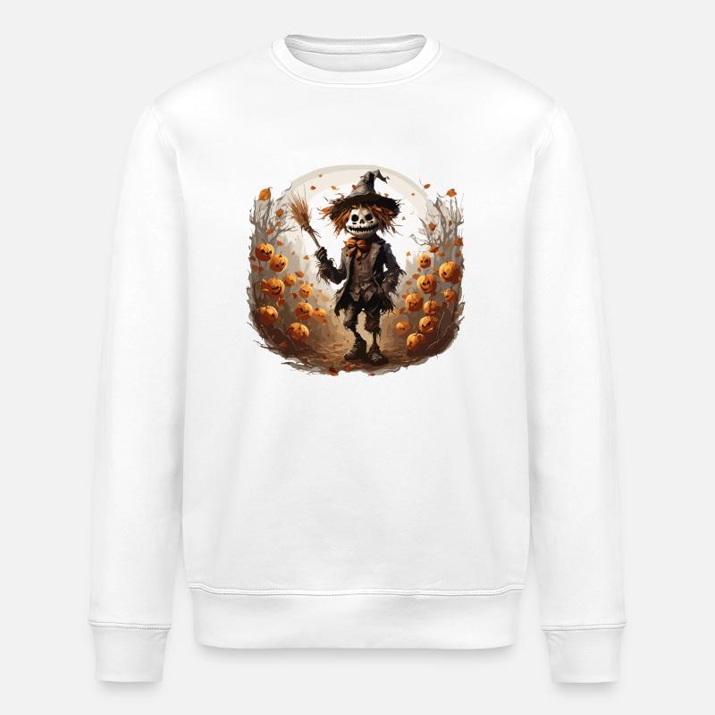 Vogelscheuche / Erntehelfer / Maisfeld / Feld - Stanley/Stella Unisex Bio-Sweatshirt ROLLER - Weiß