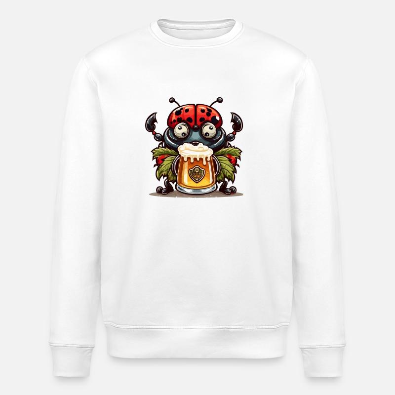 Marienkäfer / Glücksbringer / Punktkäfer / Neujahr - Stanley/Stella Unisex Bio-Sweatshirt ROLLER - Weiß
