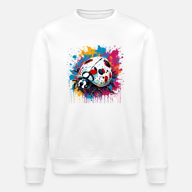 Marienkäfer / Glücksbringer / Punktkäfer / Neujahr - Stanley/Stella Unisex Bio-Sweatshirt ROLLER - Weiß