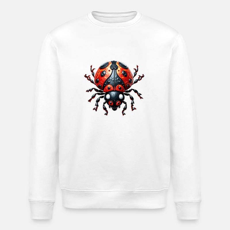 Marienkäfer / Glücksbringer / Punktkäfer / Neujahr - Stanley/Stella Unisex Bio-Sweatshirt ROLLER - Weiß