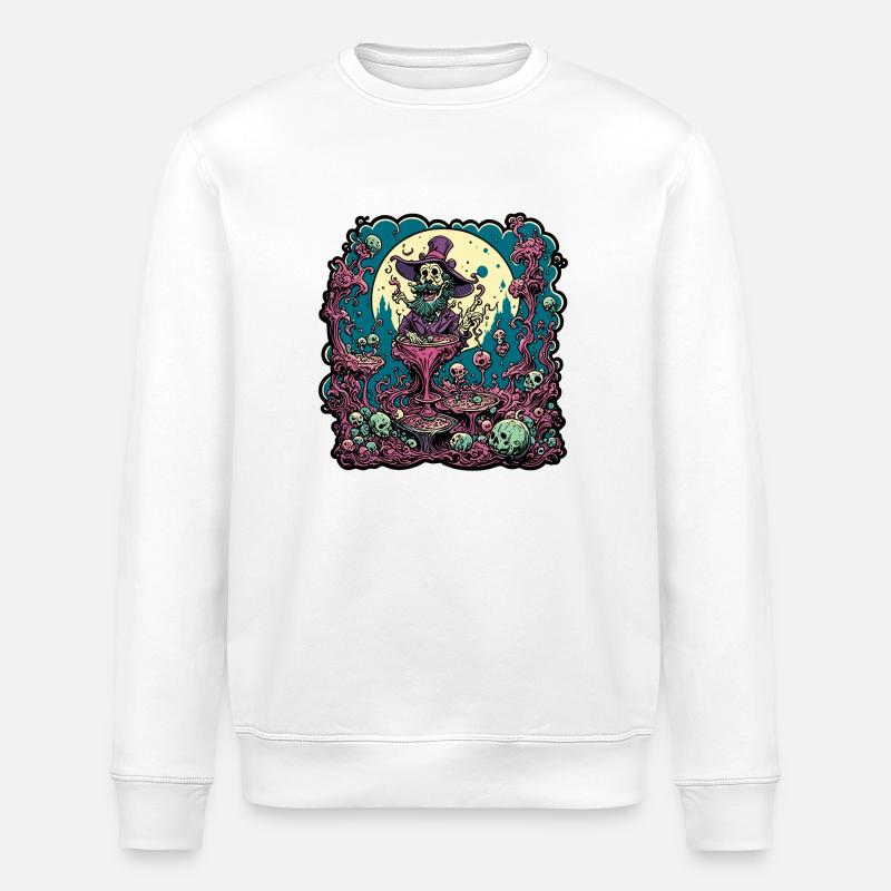 Psychedelic / Hallucination / Magic / Wizard - Stanley/Stella ROLLER Unisex Organic Sweatshirt - white