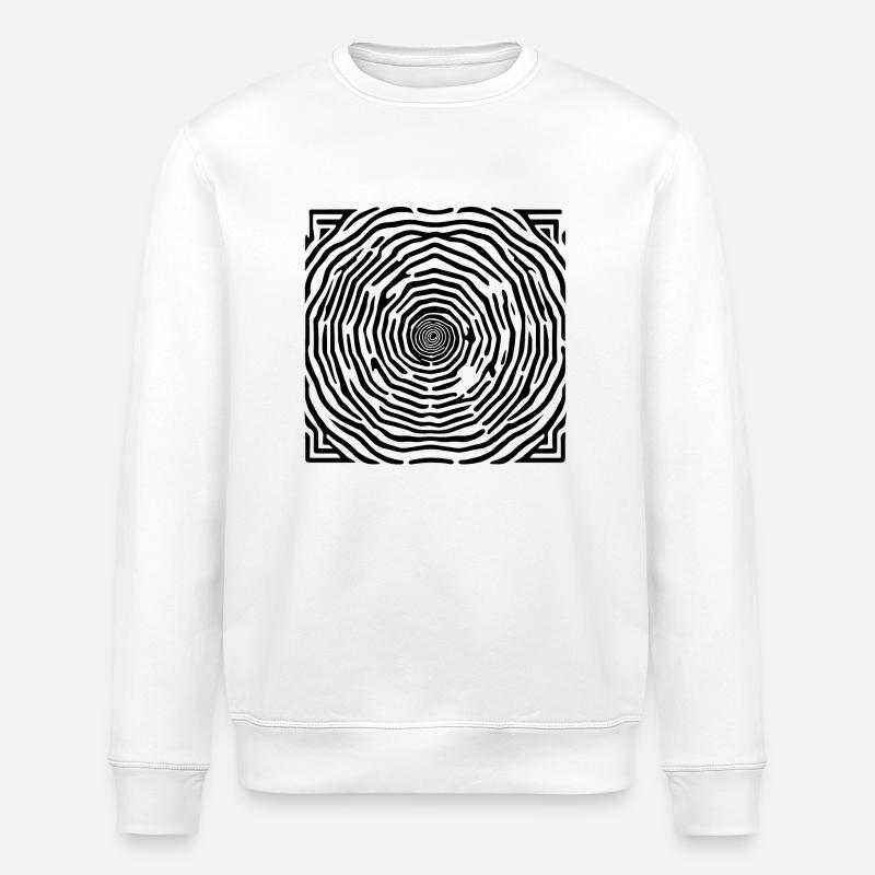 Psychedelic / Hippie / Goa / Labyrinth / Pattern - Stanley/Stella ROLLER Unisex Organic Sweatshirt - white