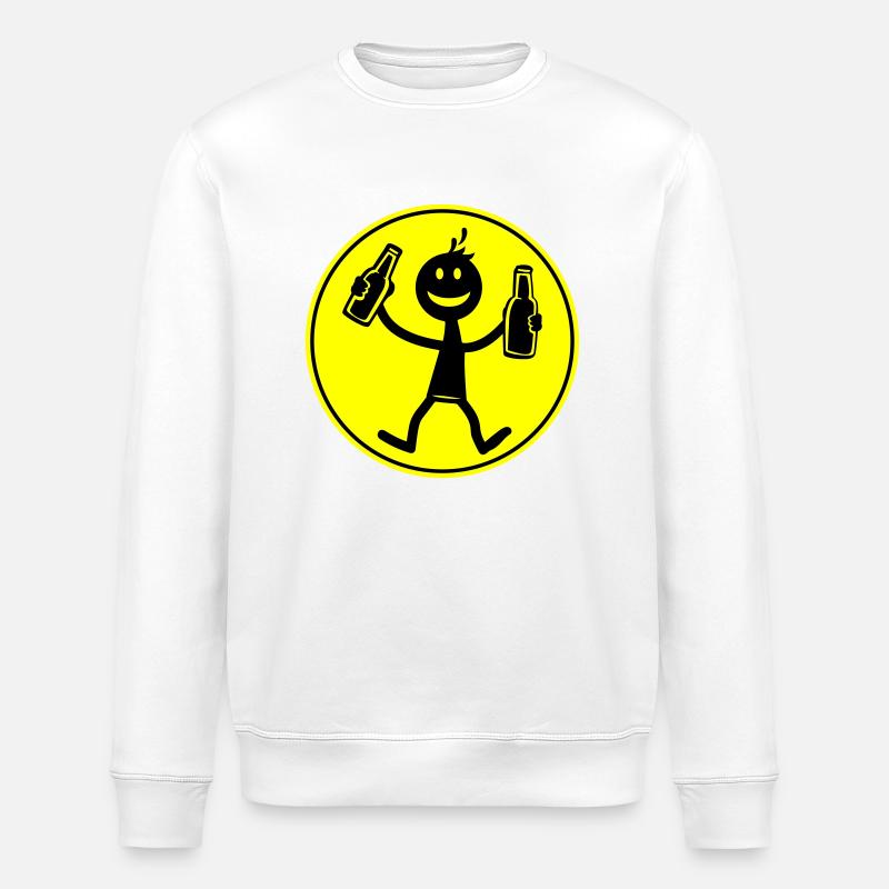 Drinking Beer - Stanley/Stella ROLLER Unisex Organic Sweatshirt - white