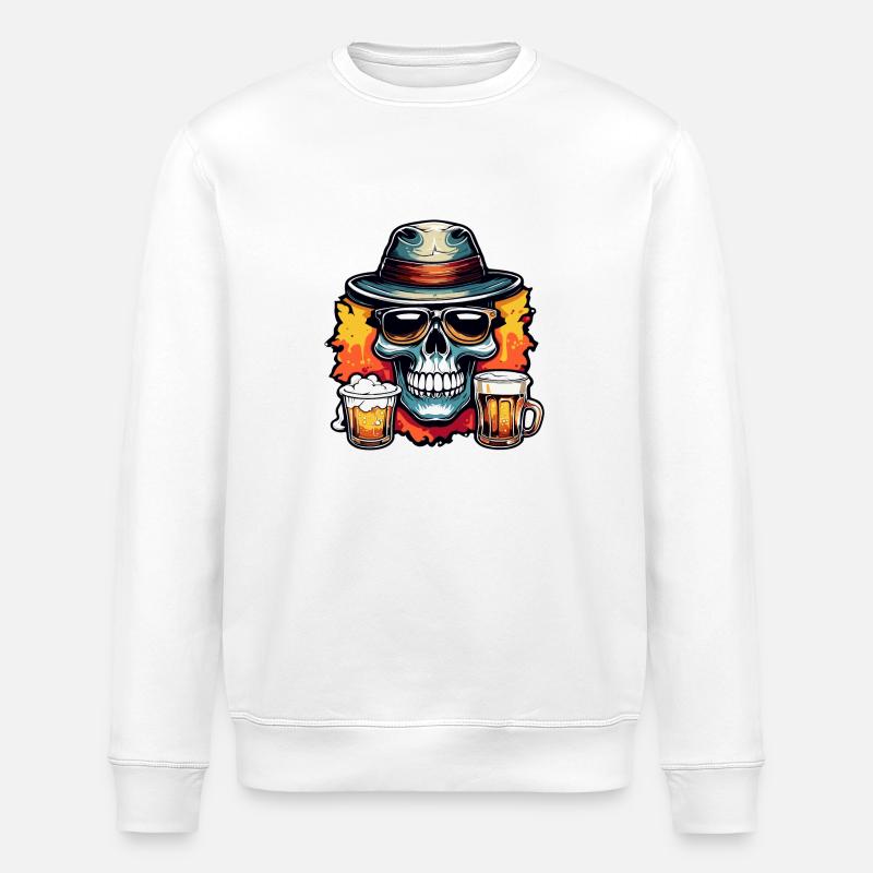 Skull / Skull / Skeleton / Gothic / Tattoo - Stanley/Stella ROLLER Unisex Organic Sweatshirt - white