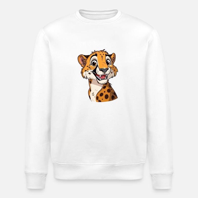 Guépard souriant amical pour vous - Sweat bio ROLLER Stanley/Stella Unisexe - blanc