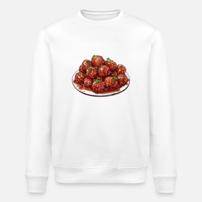 Saftige Fleischbällchen Mit Kräutern - Stanley/Stella Unisex Bio-Sweatshirt ROLLER - Weiß