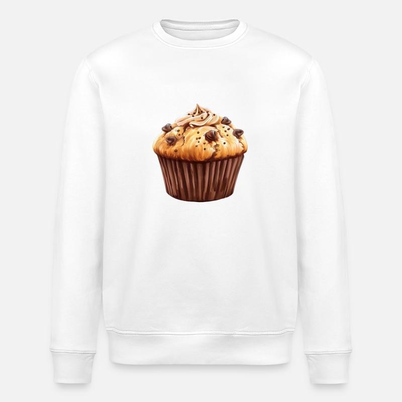 Chocolate Cupcake Lover Dream - Stanley/Stella ROLLER Unisex Organic Sweatshirt - white