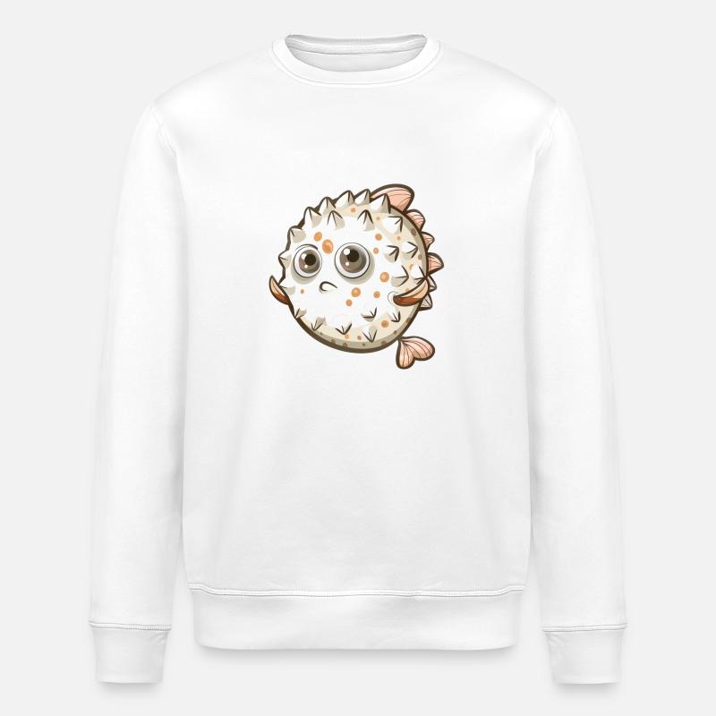 Mignon personnage de dessin animé de poisson-globe - Sweat bio ROLLER Stanley/Stella Unisexe - blanc