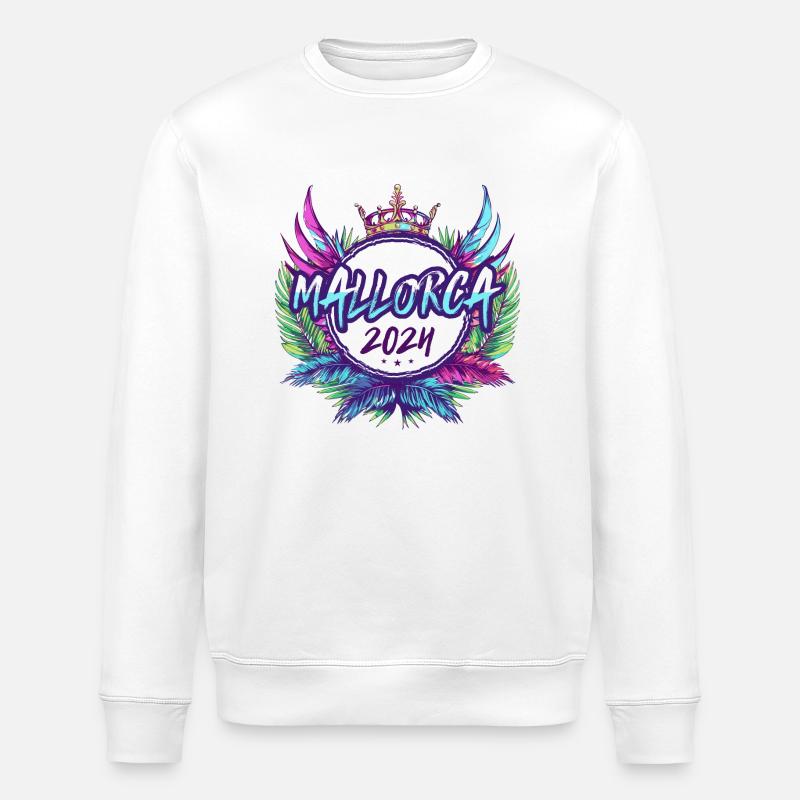 Mallorca 2024 Bunt - Stanley/Stella Unisex Bio-Sweatshirt ROLLER - Weiß