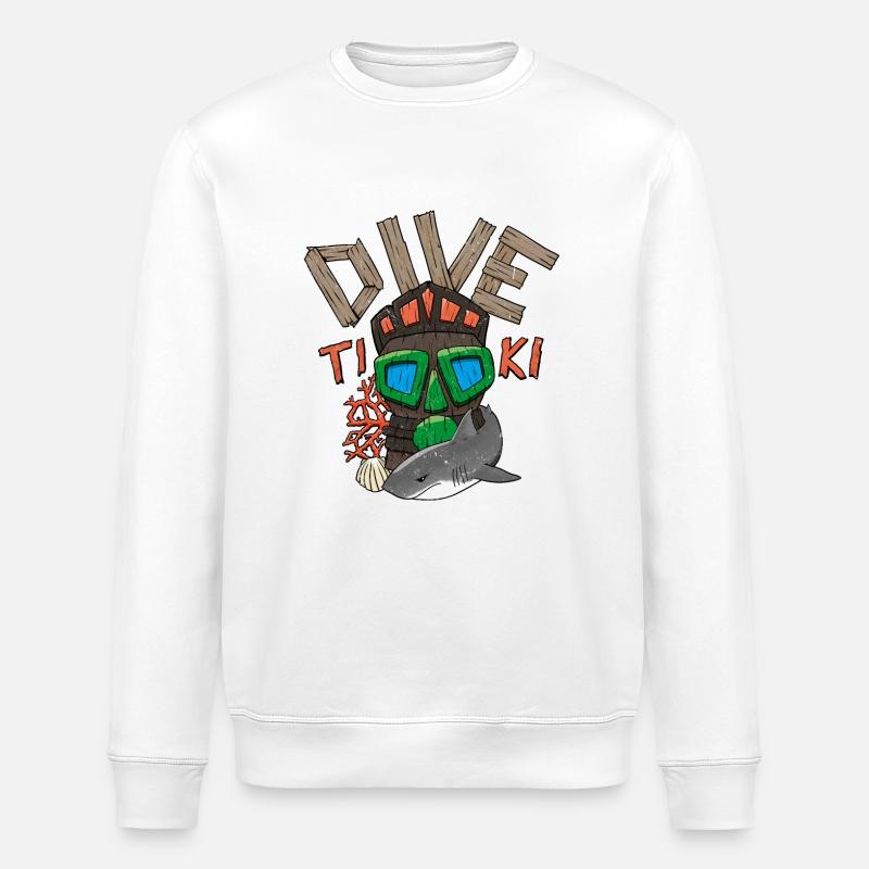 Dive-Tiki - Stanley/Stella ROLLER Unisex Organic Sweatshirt - white