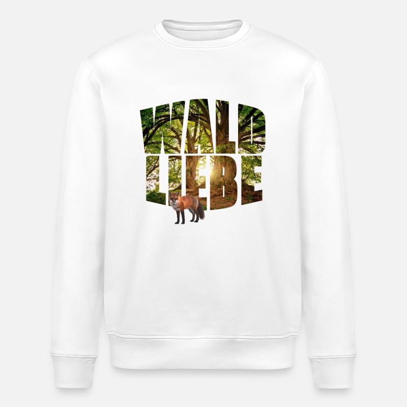 waldliebe mit fuchs - Stanley/Stella Unisex Bio-Sweatshirt ROLLER - Weiß