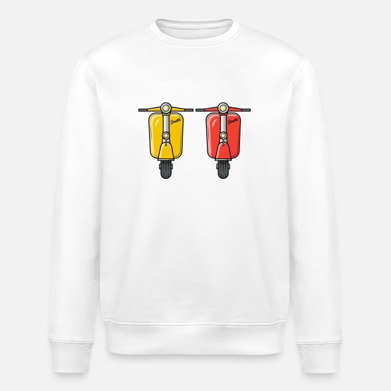 2 Scooter Scooter Scooteryellow red - Stanley/Stella ROLLER Unisex Organic Sweatshirt - white