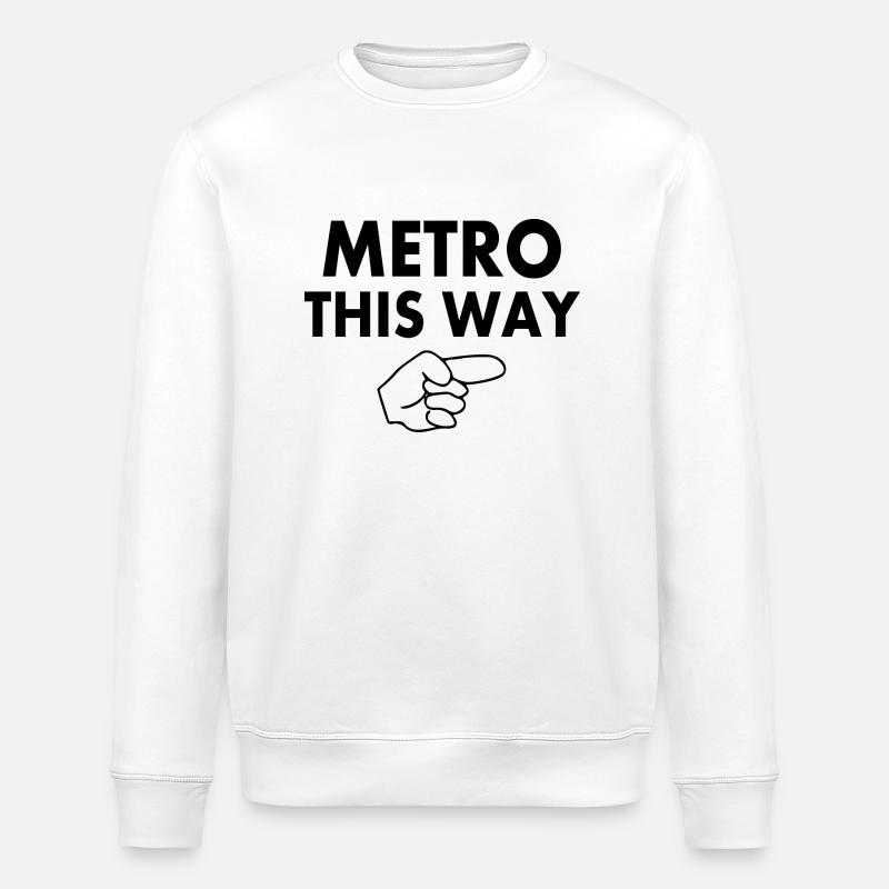 Metro this way - Sweat bio ROLLER Stanley/Stella Unisexe - blanc