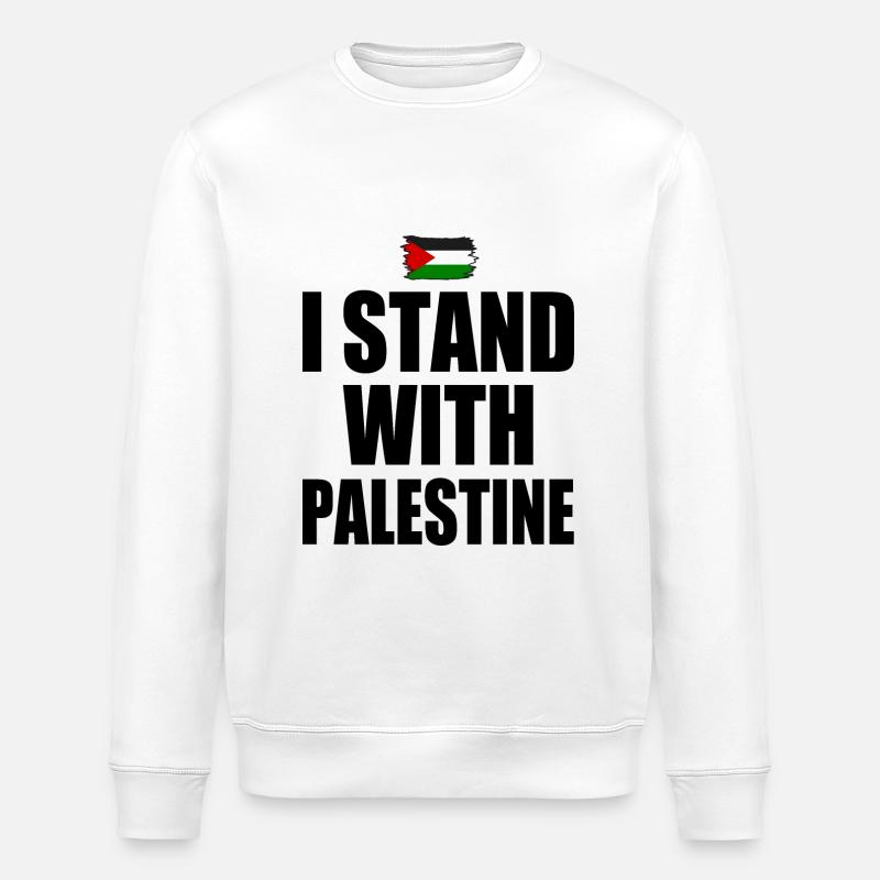 I Stand with palestine - Sweat bio ROLLER Stanley/Stella Unisexe - blanc