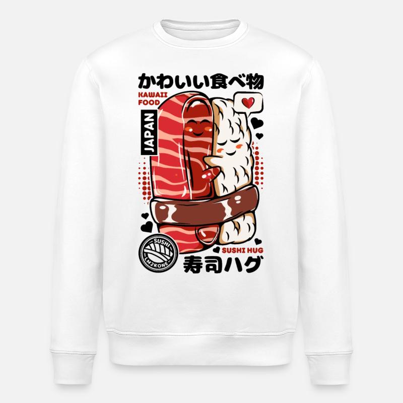 Japan sushi hug cute - Stanley/Stella ROLLER Unisex Organic Sweatshirt - white