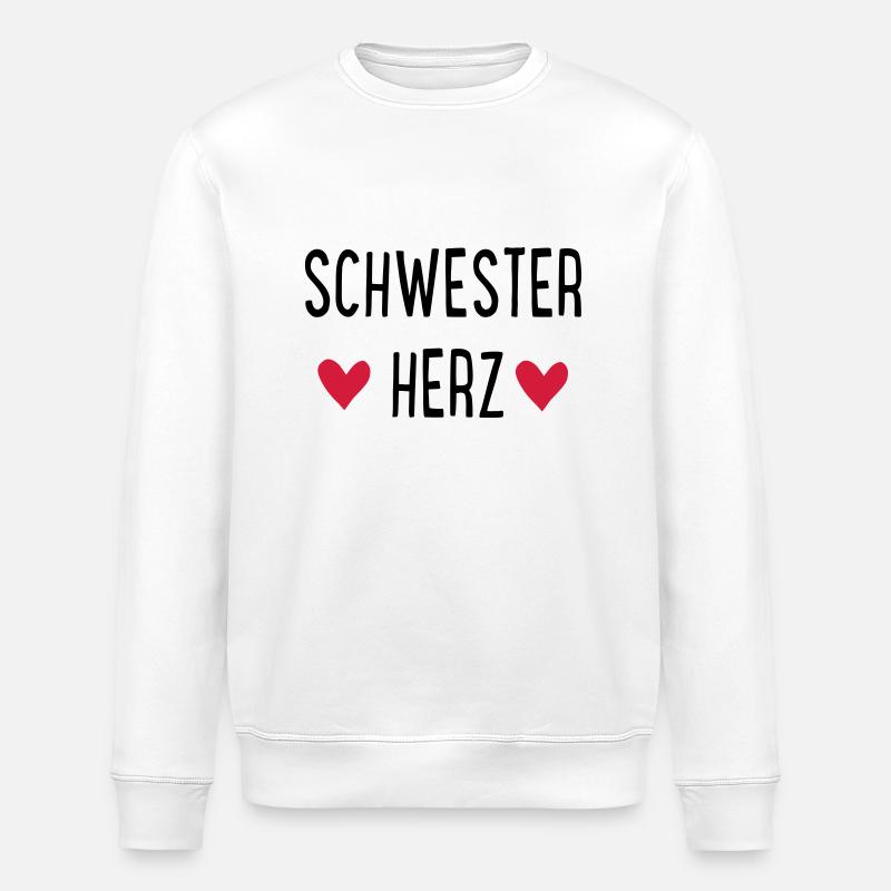 SCHWESTERHERZ - Stanley/Stella Unisex Bio-Sweatshirt ROLLER - Weiß